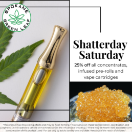 25% off concentrates, vapes and infused prerolls